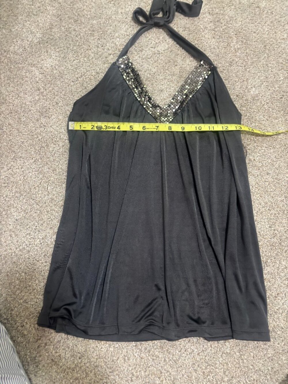 Vintage Express Black Halter Top Small Metallic Chainmail Mesh Y2K Party 2009 - Picture 4 of 5